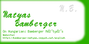 matyas bamberger business card